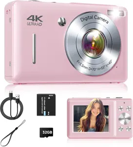 Digital Camera, 44MP FHD1080P Point and Shoot Digital Camera with 16X Zoom, Small Compact Camera with  Detect, Smile Capture, Anti Shake for  Teens Boys Girls