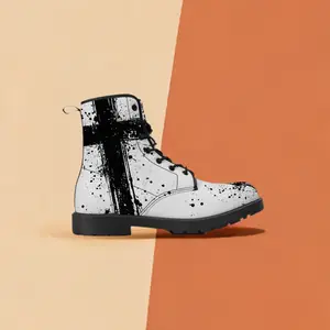 B&W Cross Leather Boots