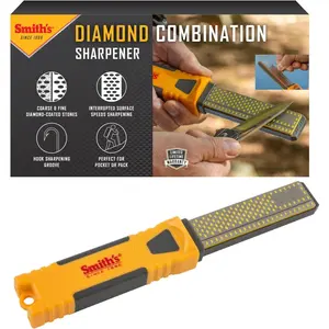 DCS4 4" Combination Sharpener - Sided Stone - Field Knife Sharpener - Fish Hook & Pointed Sharpener - Lightweight, Compact,
