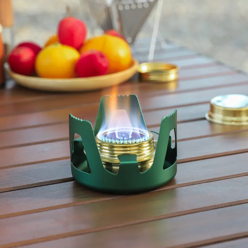 Camping Cooker Set, Collapsible Mini Alcohol Burner with Kettle, Lightweight Portable Stove for Backpacking and Outdoor Cooking, Outdoor Cooking Supplies