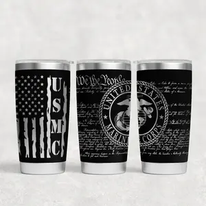 20oz. USMC Full Wrap Laser Engraved Tumblerers