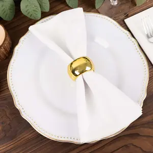 4 Pack Shiny Metallic Gold Acrylic Napkin Rings