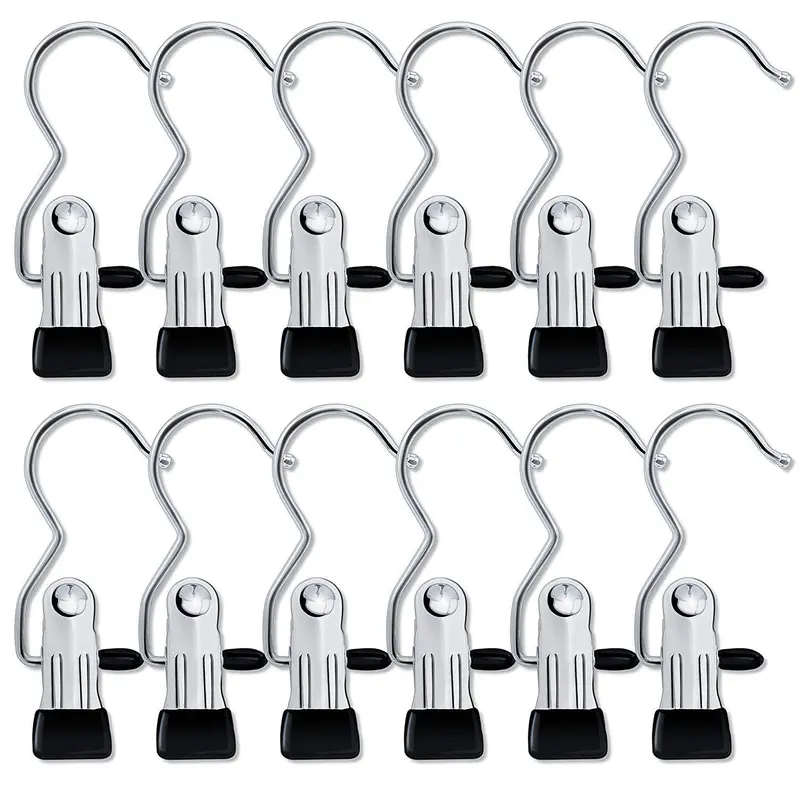 16 Counts Anti-Rust Clip Clothespins, Ultimate Lightweight Hanging Travel Hanger Organizer for Home & More, Space-Saving Magic Hat & Pants Storage Rack with Laundry Hooks