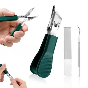 3-Piece GreenEagle Beak Nail Clipper Set: cuts thick nails,lifts ingrown nails, files nails. Stainless steel,durable, fit for home/travel!
