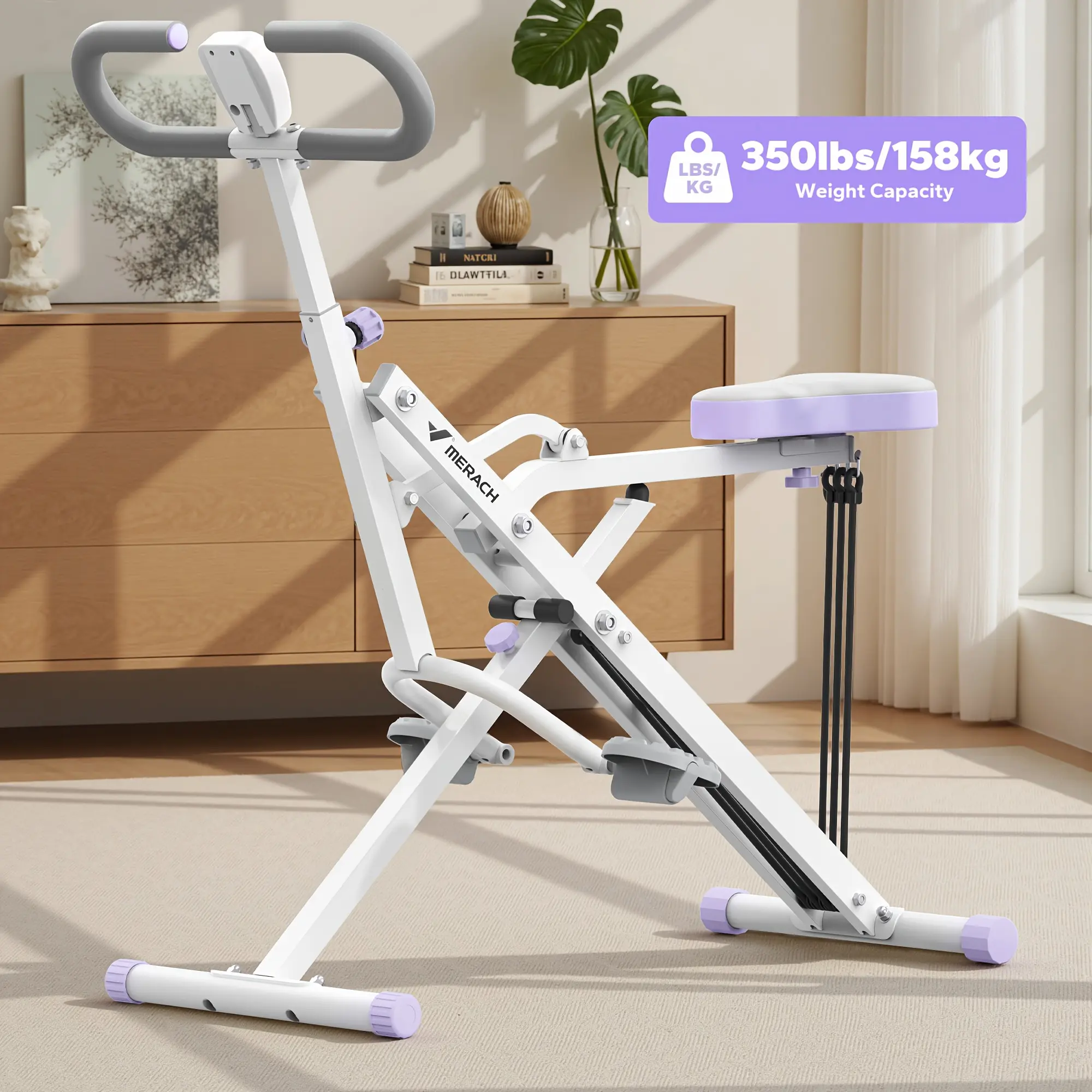 Squat Machine, MERACH 2in 1 Squat Rowing Machine, Easy Setup & Foldable Exercise Equipment, Glute Trainer Machine, Glutes & Leg Home Workout Machine