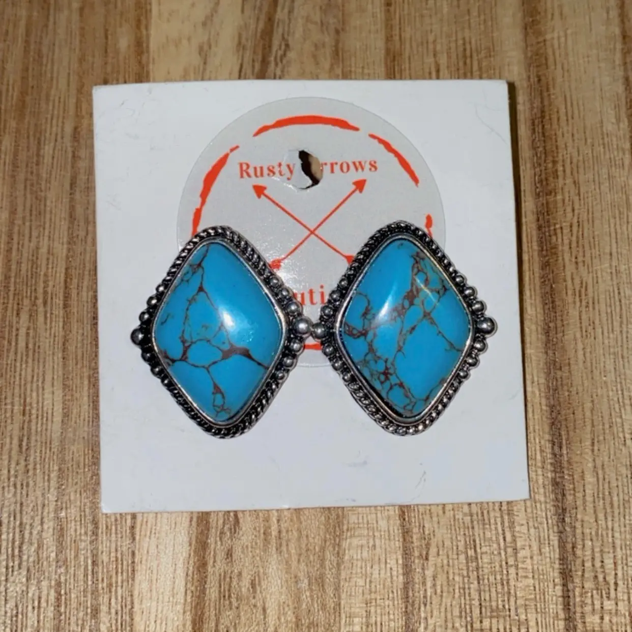 Faux Turquoise Stud Earrings