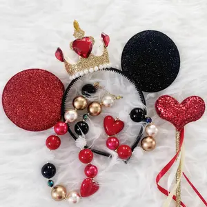 Queen of hearts minnie ears,queen of hearts crown,mickey ears headband,queen of hearts costume,alice in wonderland,queen of hearts outfit