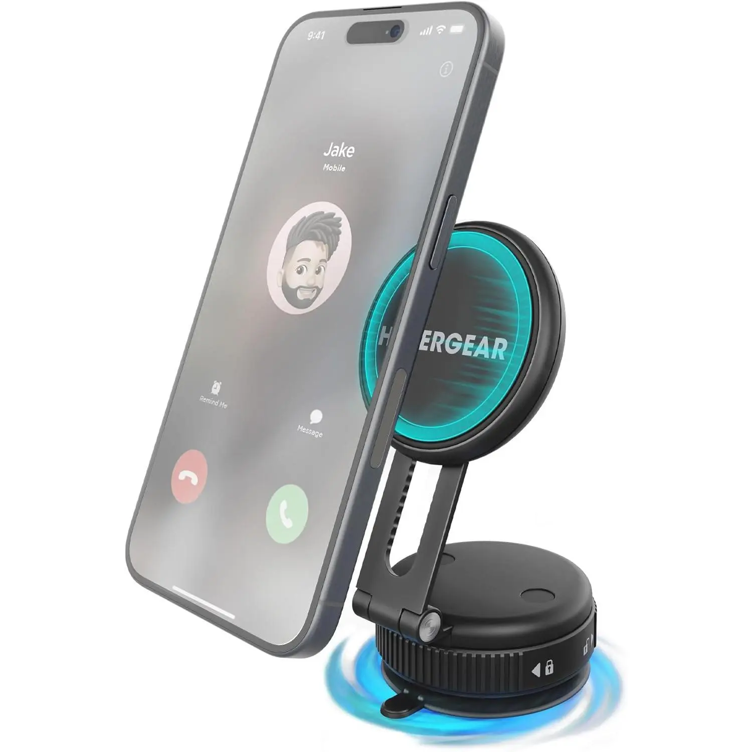 HyperGear Magnetic Vacuum Suction Cup Base Phone Mount for Car/Mirror/Smooth Surfaces, Retracts & Folds Magnetic Universal Cell Phone Stand Mount for All Phones