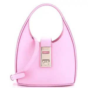 Pre-owned SALVATORE FERRAGAMO Leather Shoulder Bags Gancini Buckle Hobo Mini by Rebag