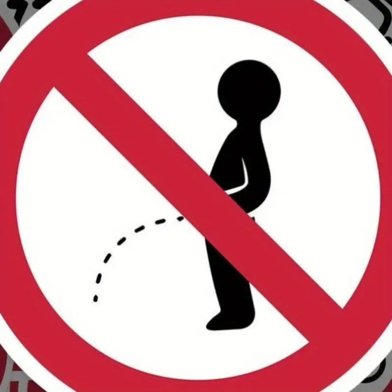 5pcs No Peeing Sticker, Warning Sign Decal, for Laptop Car, Book, Water Bottle, Helmet, Travel Bag safety helmet stickers