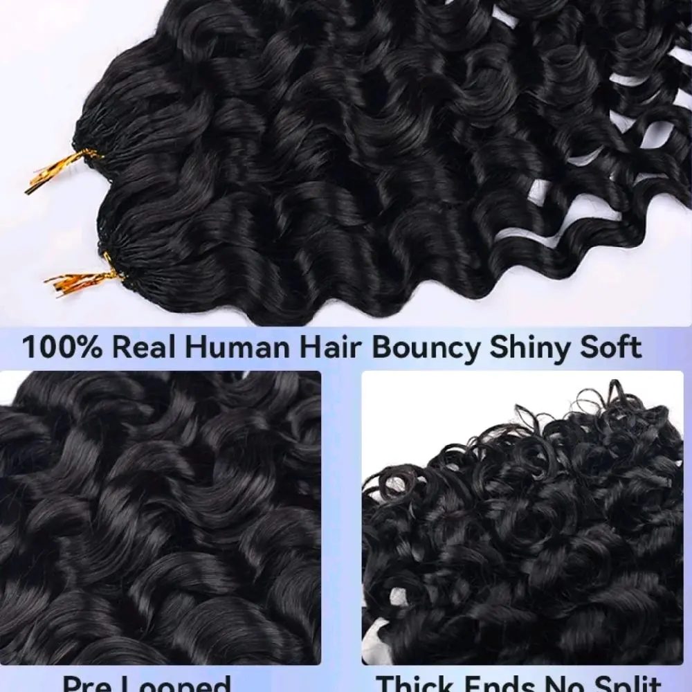 Italian curly crochet human hair extensions