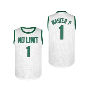 Men's Basketball Jersey #1 White Letter and Number Embroidery Breathable Mesh Sleeveless S-3XL Ideal for Players