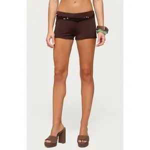Edikted Women's Janya Strappy Bead Belted Micro Shorts