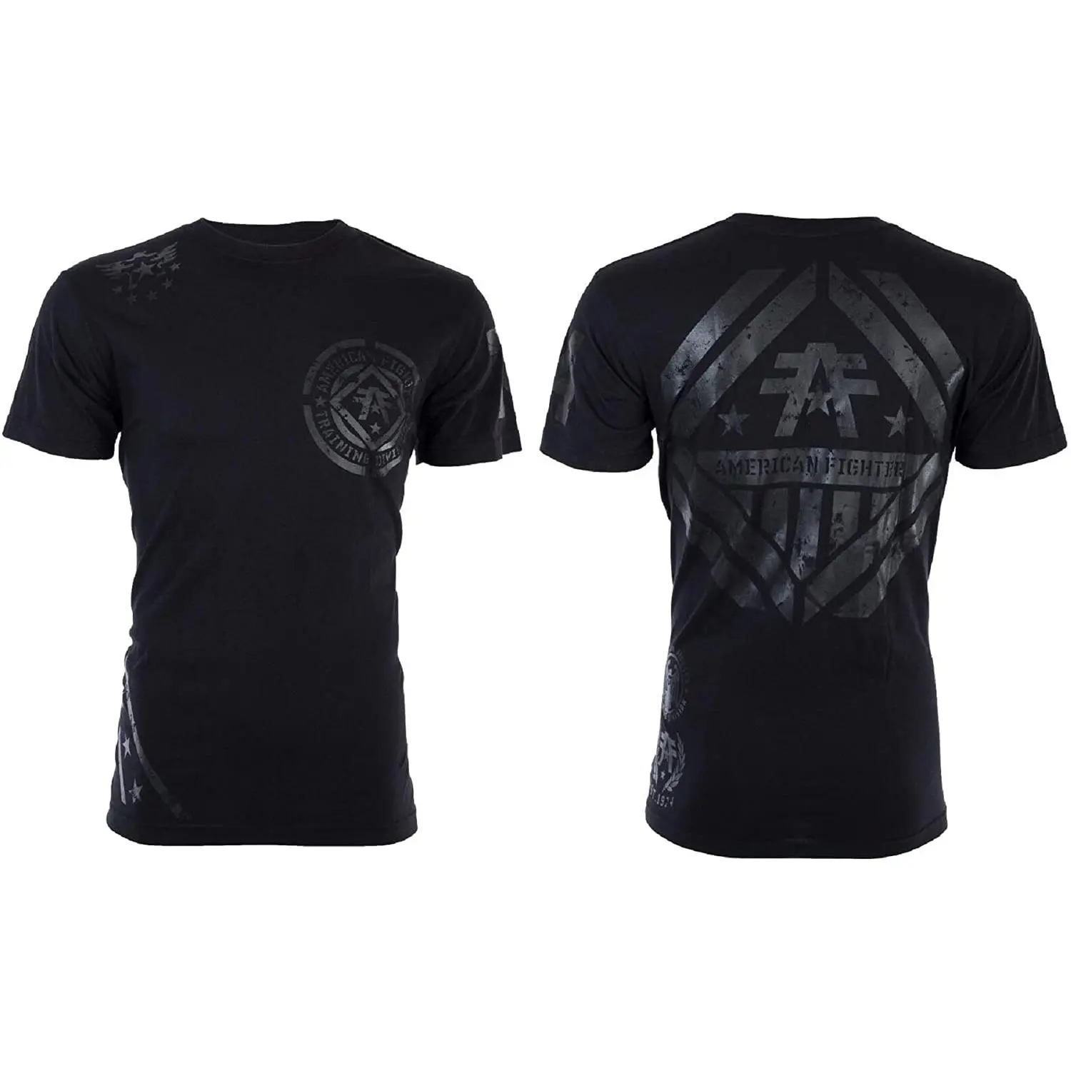 American Fighter Averett Men's Graphic T-Shirt - 100% Cotton Black Casual Round Neck Streetwear, Tshirt, Clothes, Shortsleeve, All Seasons