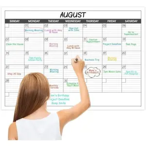 Large Dry Erase Calendar for Wall - Undated 1 Month Big Wall Calendar, 40" x 30", Erasable & Reusable Laminated Calendar Max with 8 Round Stickers, Layout Wall Calendar Dry Erase for Home, Office and School