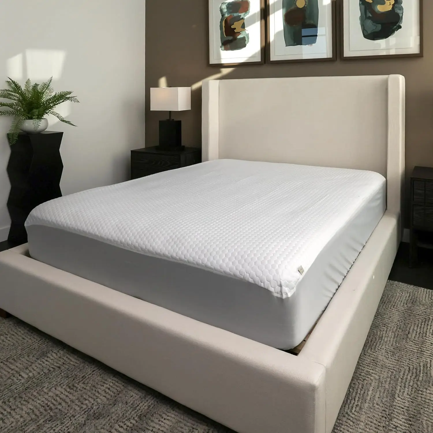 X161 Series Padded Plush Soft  Noiseless Mattress Protector Cover, Fitted, with Ctrl+Z Technology, 16 Inch Deep,