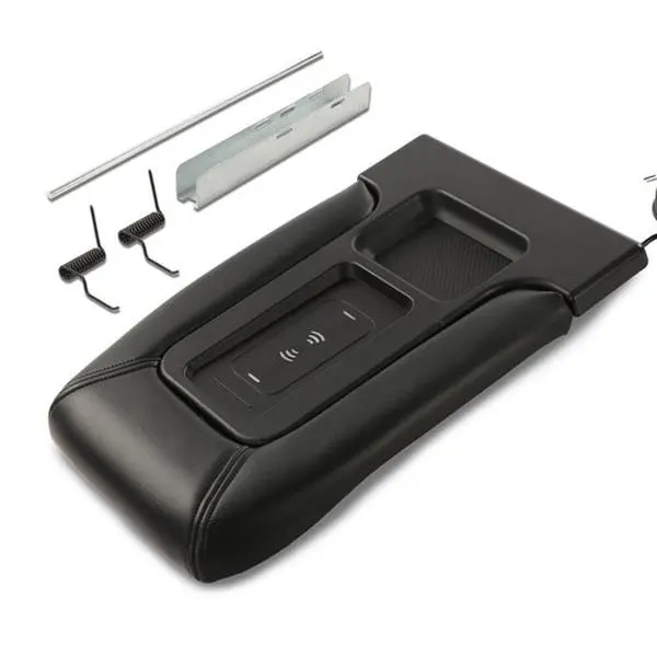 Fit For 01-07 Chevrolet Center Console Lid Wireless Charging Armrest Black