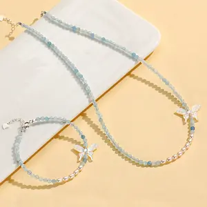 New Chinese Style Crystal Bracelet Necklace Women's Combination Set Niche High-end Original Freshwater Pearl Jewelry Bracelet