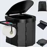 PAHTTO Upgrade Compact Portable Camping Toilet for Adults - ABS Portable Potty Solutions with Lid Closure, Waterproof Design, Retractable Toilet Paper Holder, Detachable Phone Shelf, Carry-Bag Ready for Hiking, Outdoor Travel