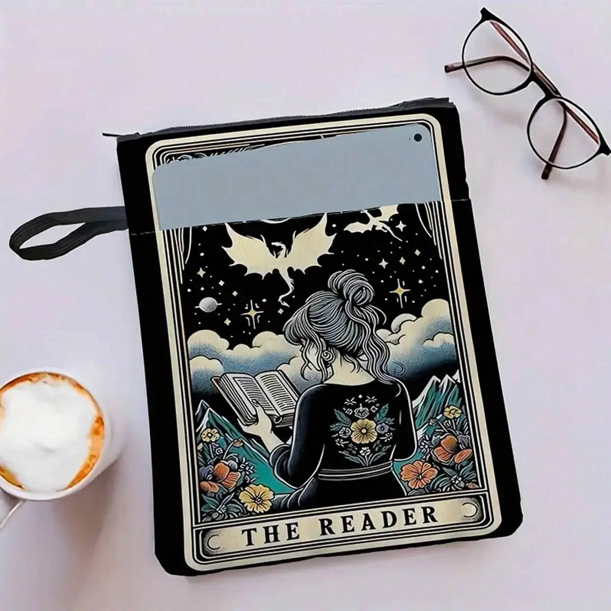 Charming Book Lover Design Reader, Durable Fiber Material, Double Sided Fantasy Art, Perfect Gift for Girls & Book Lovers, Book Accessories