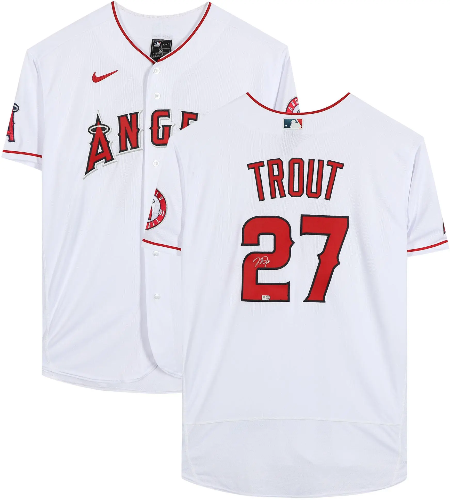Mike Trout Los Angeles Angels Autographed White Nike Authentic Jersey - Fanatics Authentic Certified