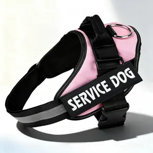Service Dog Harness with 3M Reflective Safety, Easy Adjust & No-Pull Design - Breathable Nylon Handle for Small/Medium/Large Dogs velcro  pets