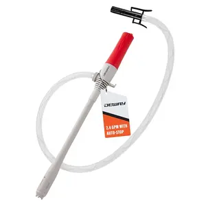 Deway Automatic Fuel Transfer Pump With Auto-Stop, Battery Powered, Portable With Extra Long Hose, Transfers Gasoline, Water & More