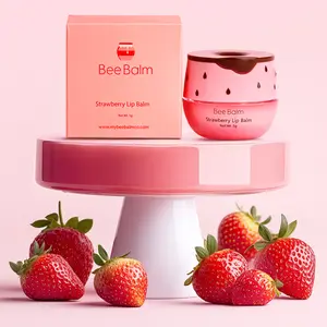 Bee Balm Strawberry Lip Balm | Sweet Hydration for Smooth Soft Lips Aroma Lip Moisturizer with Beeswax & Strawberry Extract for Daily Care Moisturizing Plumping