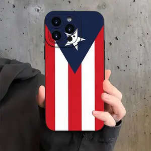 Creative - "Puerto Rico Freedom" Flag - Suitable for iPhone 16/15/14/13/12/11 XS XR X 7 8 Plus Pro Max - Black TPU Soft Case, Provides Shockproof Protection, Makes a Great Gift for You or Your Boyfriend/Girlfriend/Christmas/Winter Season
