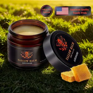 Organic Grass-Fed Beef Tallow Balm with Raw Honey - Moisturizing Cream for Soft, Smooth Skin - Handmade All-Natural Moisturizer - Skincare