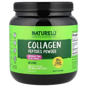NATURELO Collagen Peptides Powder, Unflavored, 1 lb (16 oz)