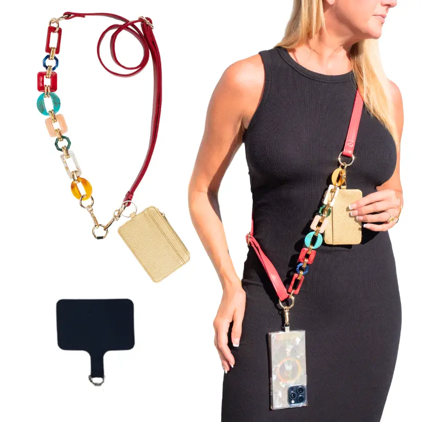 Red Crossbody with detachable Colette Multi Wristlet