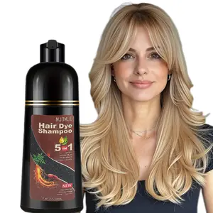 Blonde Brown Hair Dye Shampoo 5-in-1, Instant Natural Hair Color Shampoo Champu Para Canas Mujer, Lasting 3-4 Weeks & Easy to Use & All Hair Types & Root Touch Up, 500ml