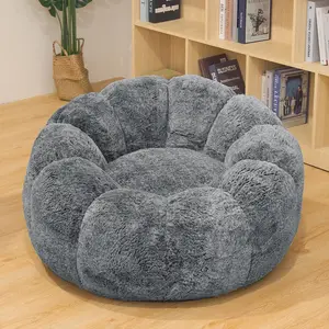 Recaceik Giant Bean Bag Chair with Filler, Faux Fur Bean Bag Chairs for Adults with High Back Support Petal Armrest Bean Bag Sofa Chair Lounge Cloud