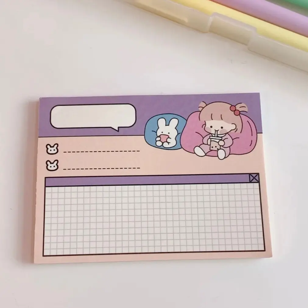 Cute Memo Grid Sticky Notes | Kawaii Sticky Notes | Cute Stationary | Aesthetic Office Supplies | Kawaii Memo Pad I Cute Memo Pad | Aesthetic Stationary | Korean Stationary
