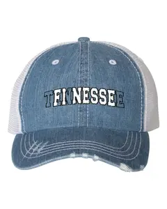 Tennessee Finesse Embroidered Distressed Trucker Cap
