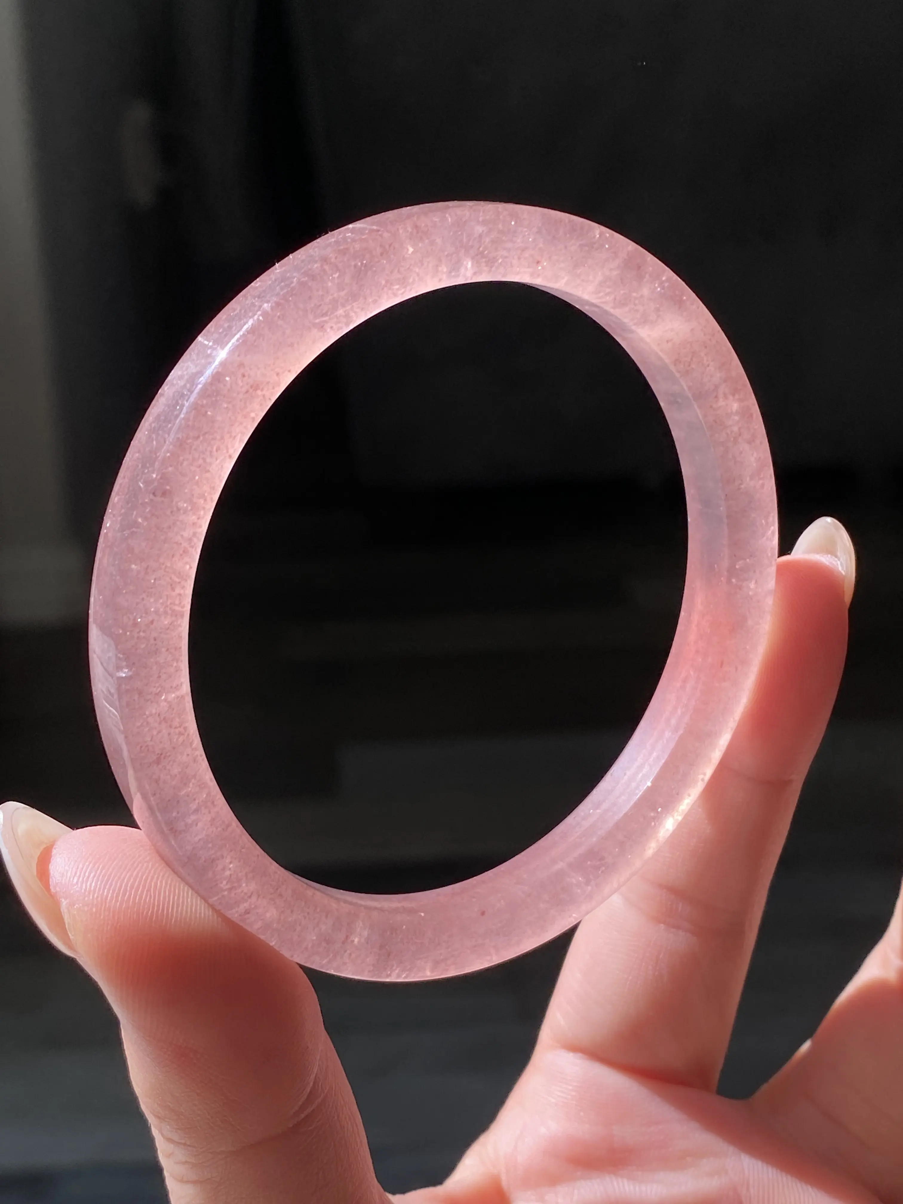strawberry quartz bangle bracelet red gift idea