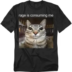 100% CottonPopfunk Funny Meme Rage is Consuming Me Unisex Adult T Shirt