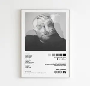 Mac Miller Poster, Circles Album Cover Print, Tracklist Poster, Cover Art Poster, Album Cover Poster, Custom Poster