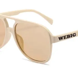 WEBIG Beige Color Sunglasses for Men and Women - Unisex Style with Beige Lenses and Frame