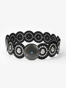 Women's Punk Style Round Shape Decor Western Belt, Vintage Trendy Western Belt, Fashionable Clothes Accessories for Daily & Party Decoration, Western Concho Belts, Stylish Belts