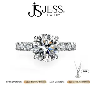 【#184】3ct Round Brilliant Real Synthetic Moissanite Ring S925 Sterling Silver Jewelry D Color VVS1 Clarity