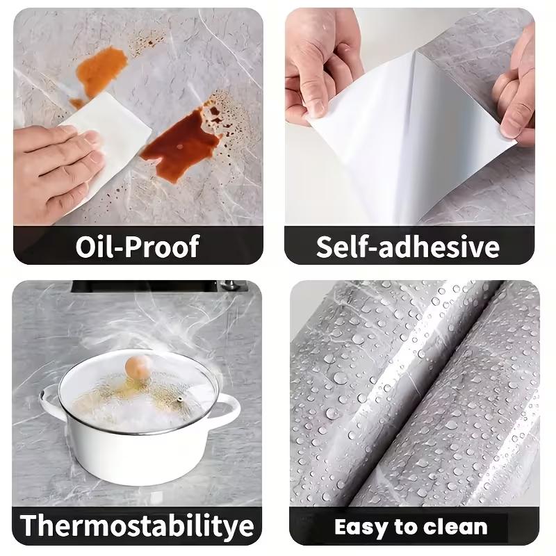 Smooth marble contact paper, granite white/gray, kitchen countertop cabinet furniture renovation wallpaper, thick removable wallpaper, peelable, washable, waterproof, matte marble self-adhesive wallpaper