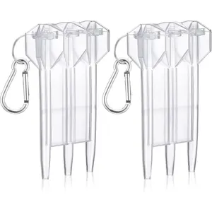 2 Pack Plastic Dart Case with Lock Buckle Portable Hard Steel Dart Carrying Case Soft Tip Darts Holder Transparent Protective Storage Organizer Box for 3 Darts