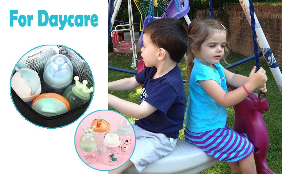 Baby Bottle Cooler Bags, Insulated Bottle Cooler Tote Bags On The Go, Fits 4 Large 8oz Bottles, for Nursing Mom Daycare Travel