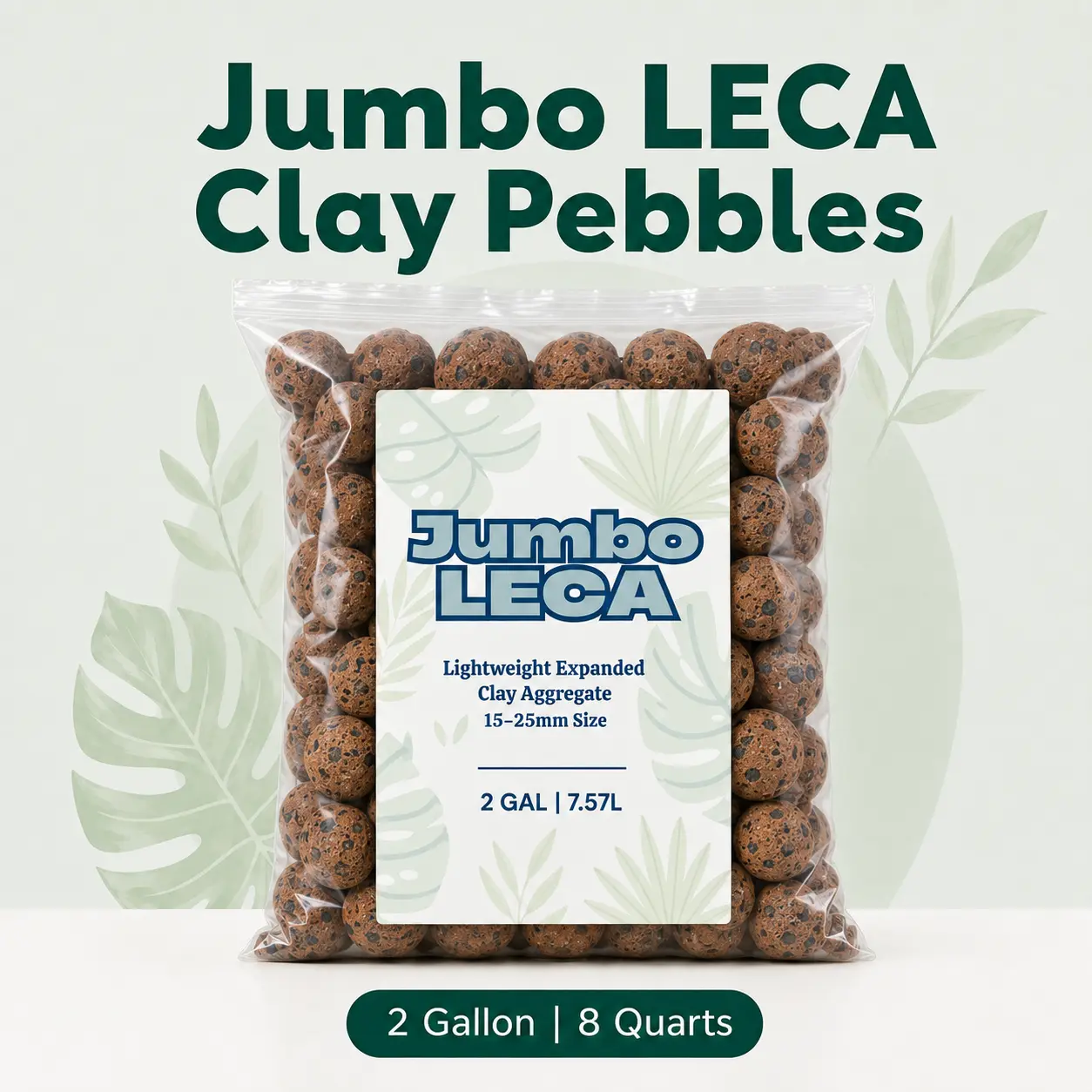 Jumbo LECA Clay Pebbles | 15–25mm Lightweight Expanded Clay Aggregate for Semi-Hydro, Orchids, Houseplants & Drainage