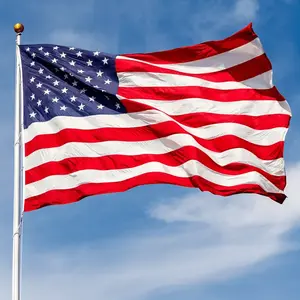 1pc of The American Flag Measuring 3X5 Feet, Made of High-Quality Polyester Suitable for Indoor And Outdoor Use, Featuring Vibrant Colors, Double-Stitched Edges, And Brass Grommets