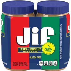 Jifs Extra Crunchy Peanut Butter, 48 Ounces, 2 Pack