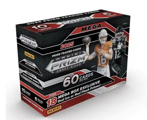 2025 Panini NFL Prizm Draft Picks Football Trading Card Mega Box(Red Ice or Red Flash Prizms)