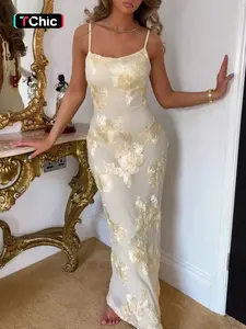 French Vintage Floral Print Halter Long Dress, Elegant Adjustable Mermaid Hem Back Tie Design, Party Evening Light Formal Gown